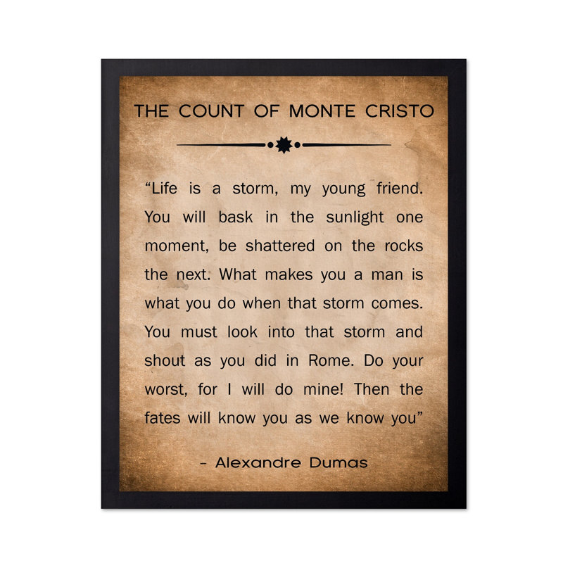 Alexandre Dumas - The Count of Monte Cristo, 12"H x 16"W, Poster, Black Framed