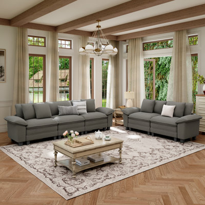 5-piece Upholstered Modular Sectional Sofa Cloud Couch