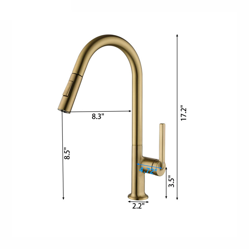 Hot Sale Modern Tall Body Vessel Sink Faucet With Single-Handle Control New, Gold
