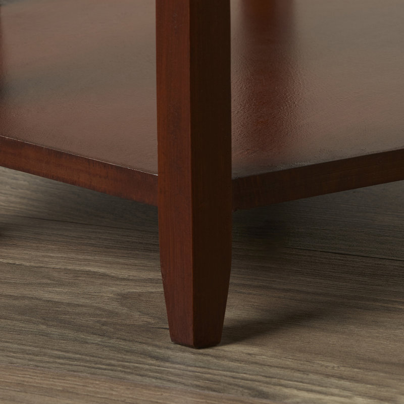 Katalina Solid Wood Abstract End Table, Brown