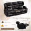 3 Seat Wall Hugger Power Reclining Sofa With Drop Down Console, LED Lights, USB Charging, Cup Holders For Living Room-1346870329