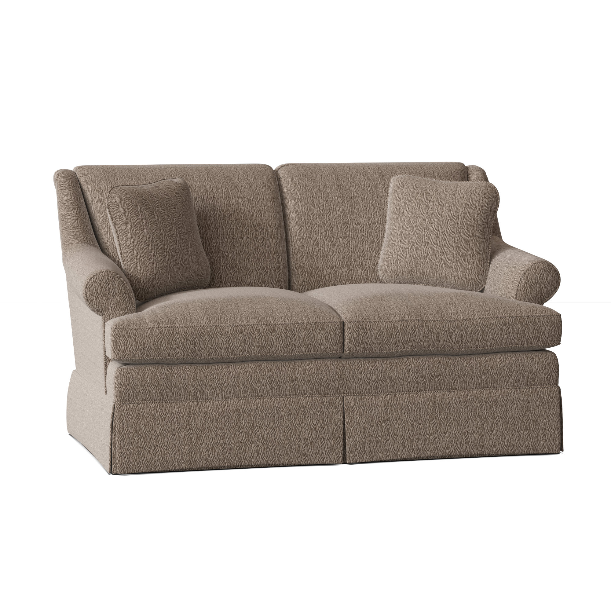 Connor 59'' Upholstered Loveseat, Beantown 41 Taupe Performance Chenille, No
