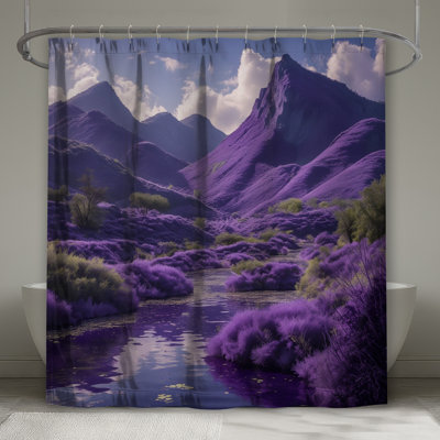 Rideaux de douche Lavender Mountain Landscape Extra Long