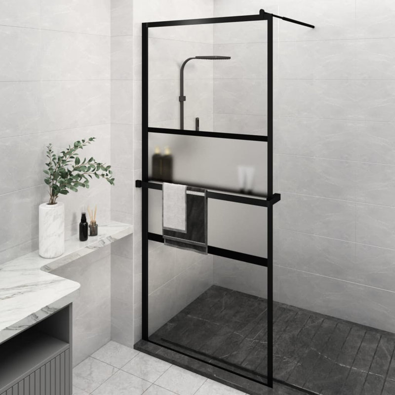 L 45,3 x H 76,8, 76.8" H x 45.3" W x 6.1" D, Noir, Frosted
