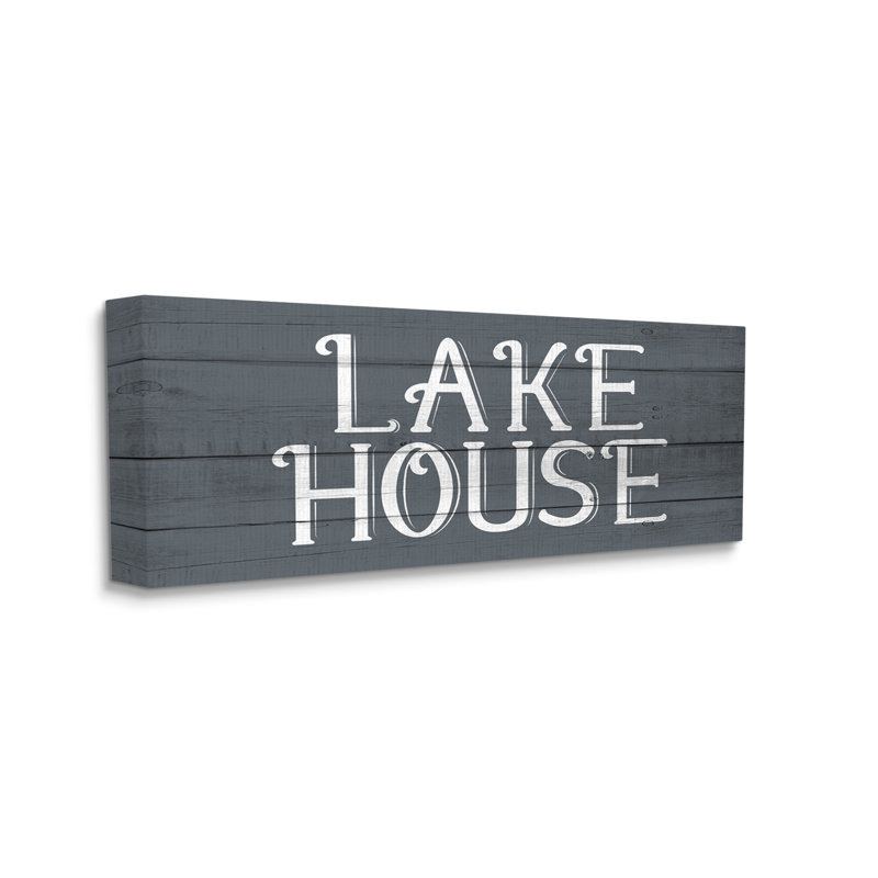 Panneau Lake House bleu et blanc, Toile tendue, H 20 po x l 48 po x P 1,5 po