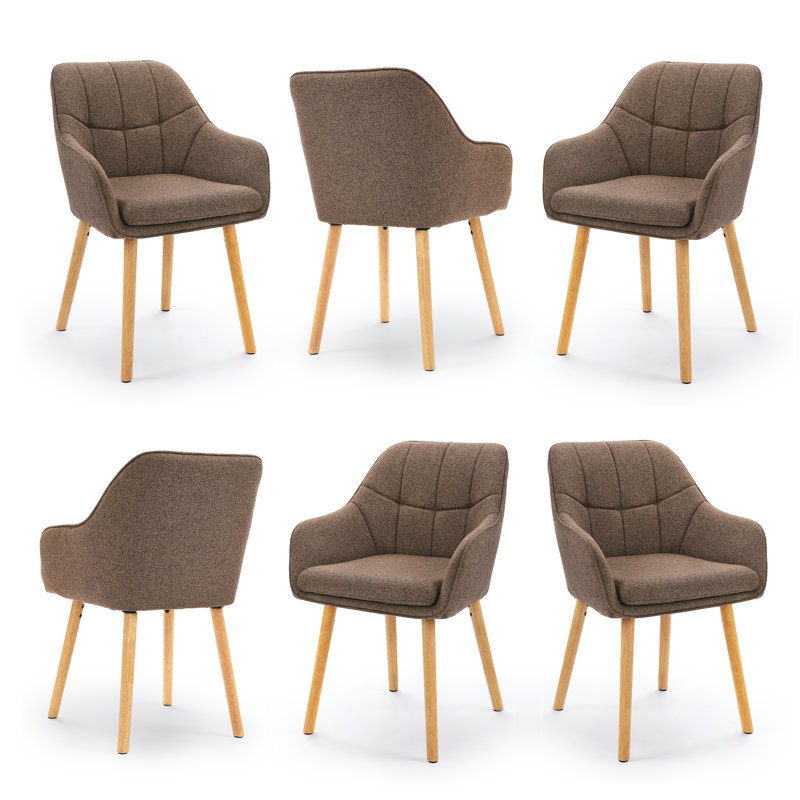 51cm H Upholstered Upholstered Back Armchair, Mocha Brown, Mocha Brown