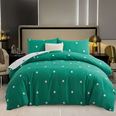 Microfiber Duvet Cover Set Doted With Pillowcases