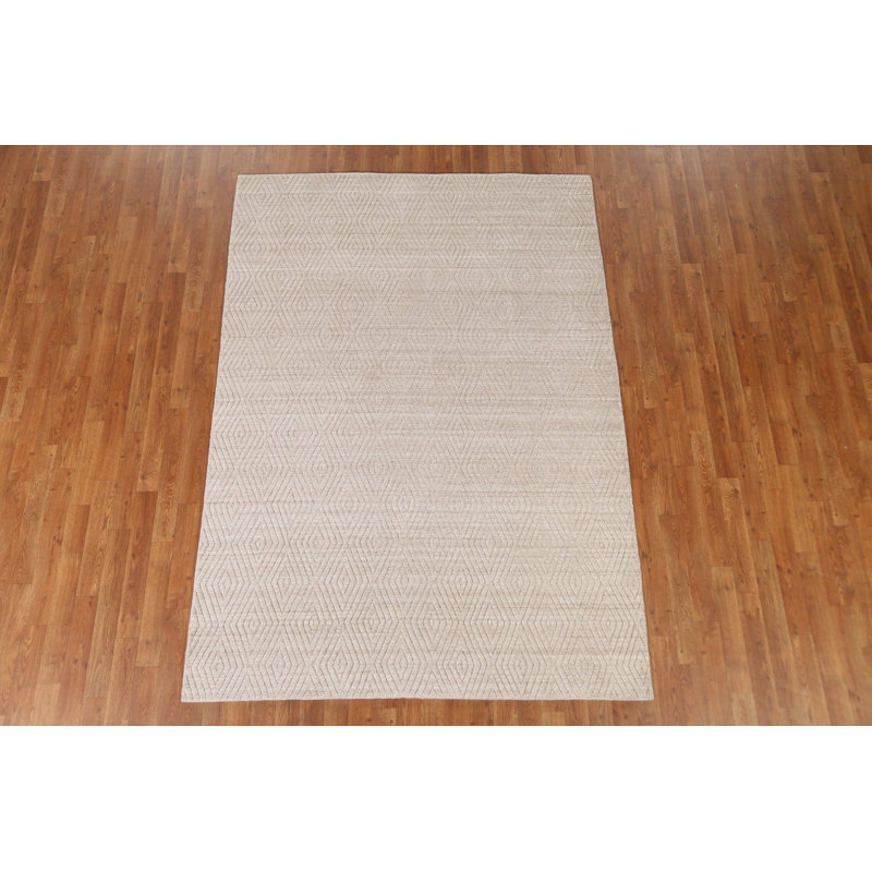 Trellis Wool Gabbeh Area Rug 5x8