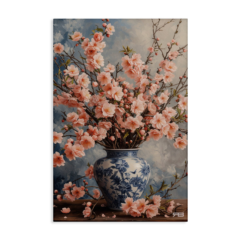 Art mural sur toile détaillé "Cherry Blossom" par Roozbeh Bahramali, H 24 po x l 16 po