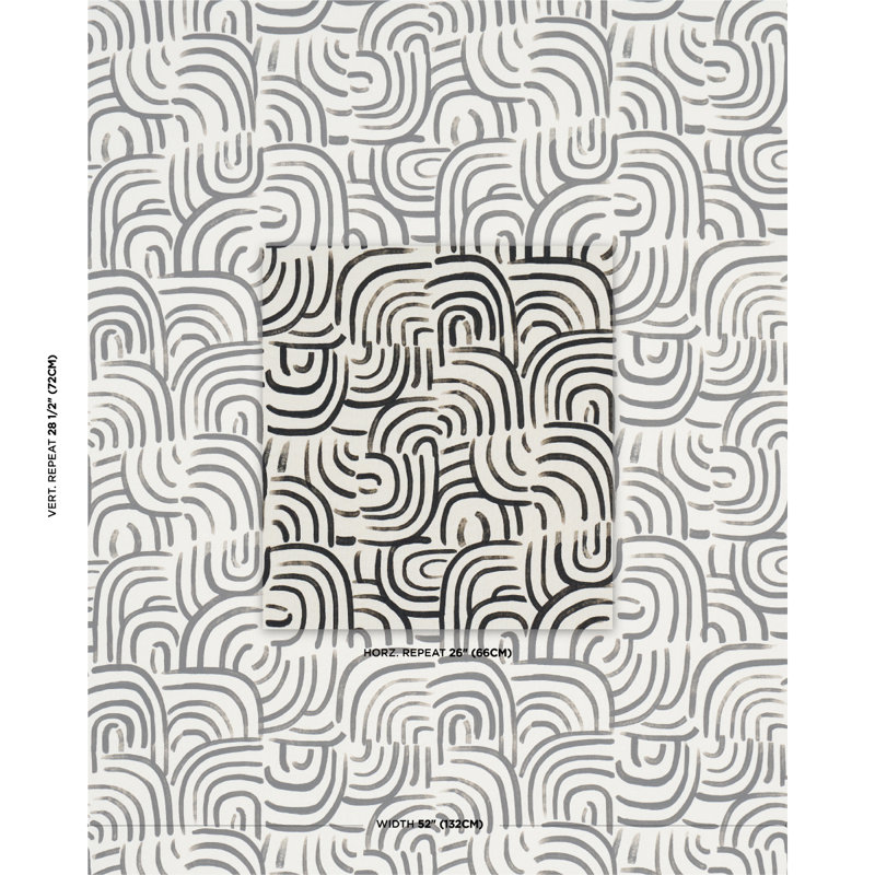 Schumacher X Backdrop New Beat Fabric, Carbon