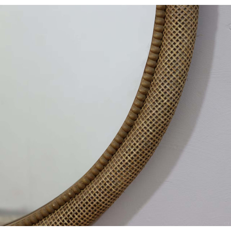 Miroir rond en rotin 31,9 po