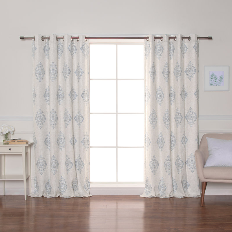 Rideau occultant en polyester Terence (panneau simple), Bleu