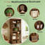 Élégante armoire de rangement de style campagnard avec bibliothèque spacieuse, tablettes réglables et fabrication en panneau de fibres à densité moyenne durable