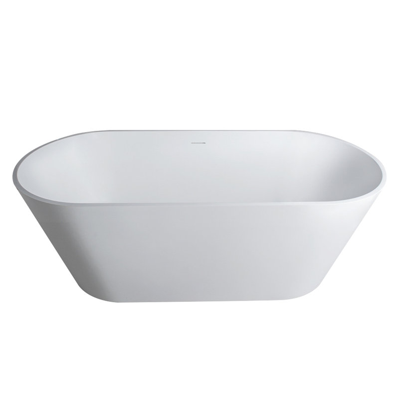 67 Inch Freestanding Soaking Bathtub, Ergonomic Design, Matte Texture, Solid Build, Suitable For Family And Hotel Use In Length, Surface Material, Matt White, Contemporary Minimalist Look
