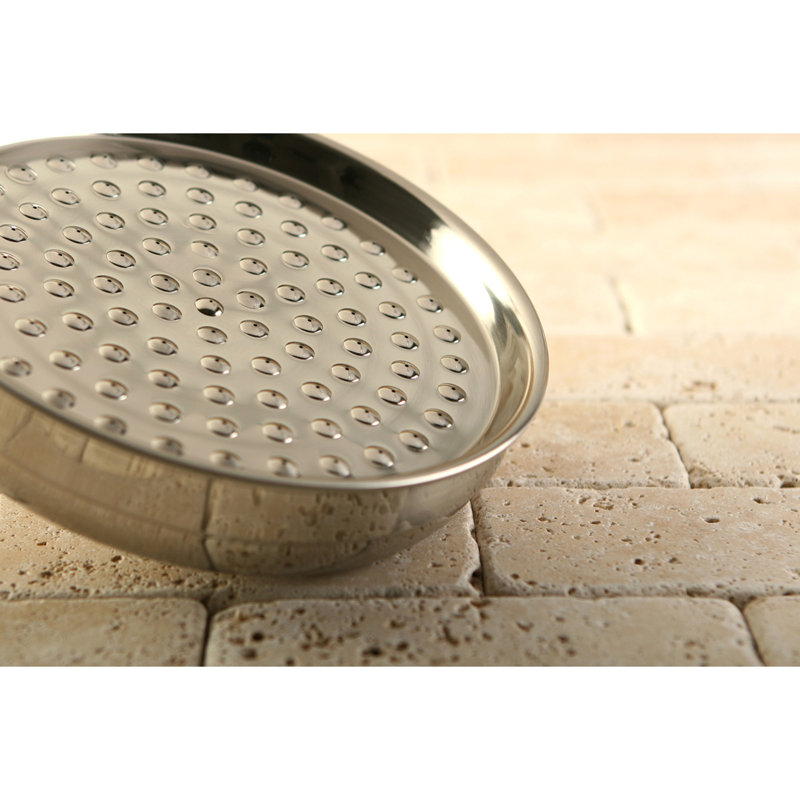 Pomme de douche ronde en laiton 10 pouces Kingston, Nickel brossé