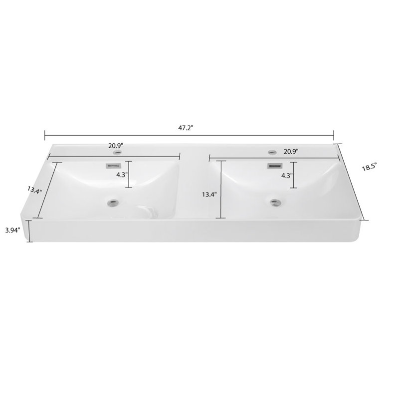 Plateau de meuble-lavabo 47,2 po