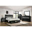 Grand lit en bois massif avec rangement noir, ensemble moderne Temptation Black