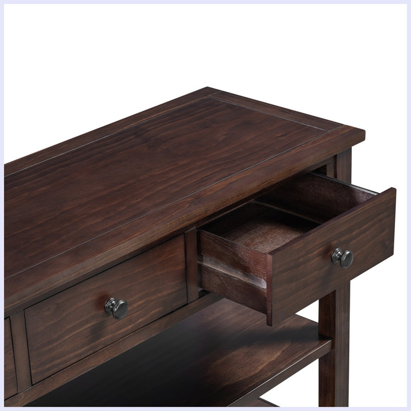 Console rétro avec deux tablettes ouvertes, Espresso