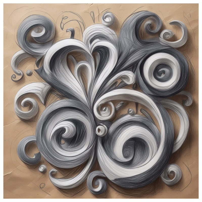 Tapisserie murale tourbillon gris et blanc, H 50 po x l 60 po avec 4 œillets