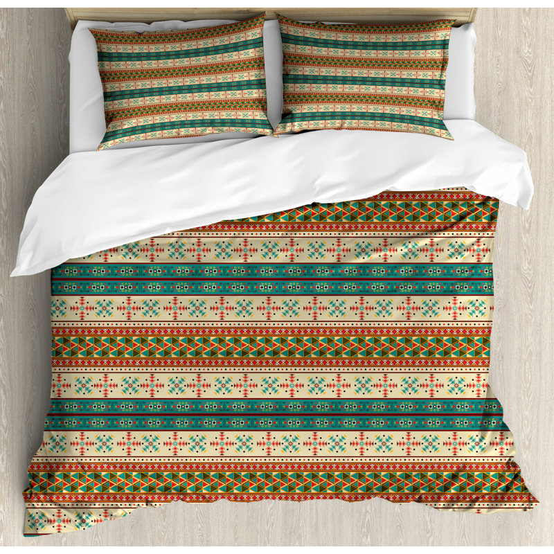 Rustic Polyester Duvet Cover, Queen Duvet Cover + 2 Shams
