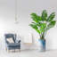 Arbre artificiel dans un pot de fleurs moderne, décoration d'arbre en soie artificielle Monstera (pot et arbre)-141567784-156323611