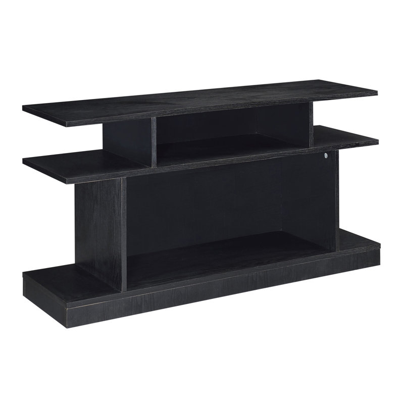 Table de canapé noire à 2 tablettes