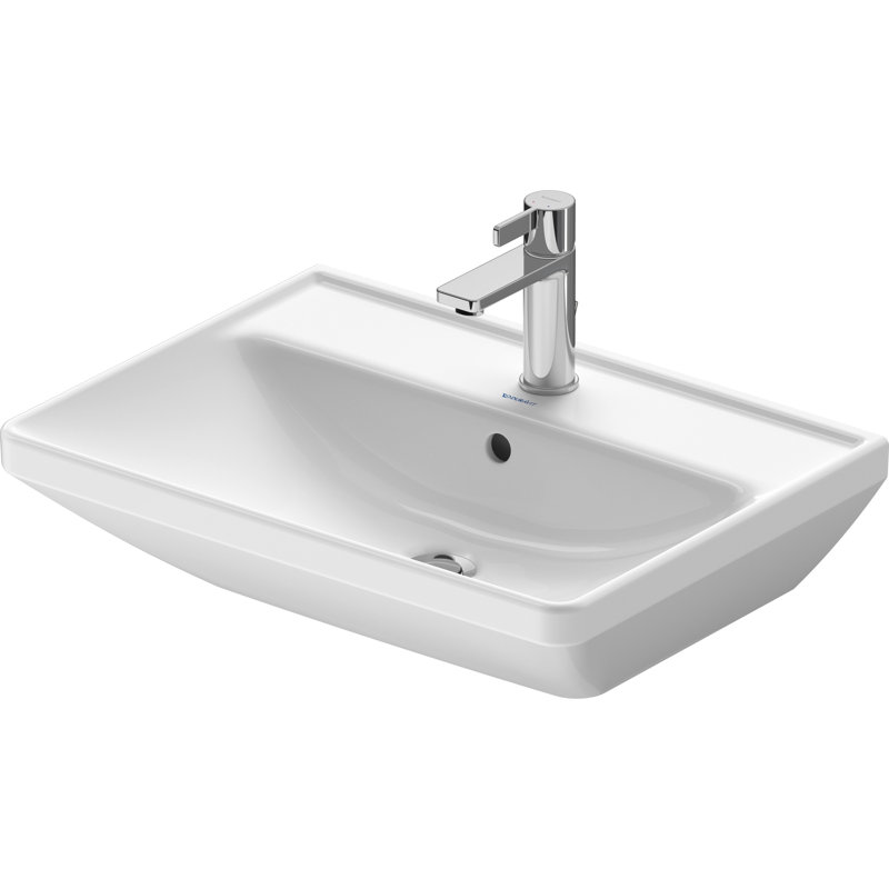 D-Neo White Rectangular 25.63" Wall Mount Bathroom Sink