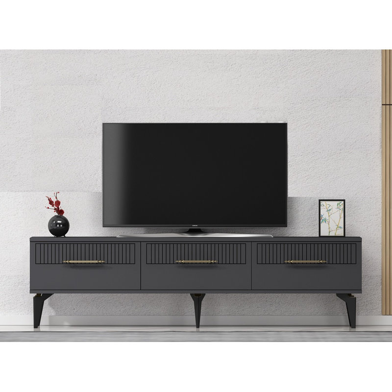 Keikei Unfinished TV Stand, Black