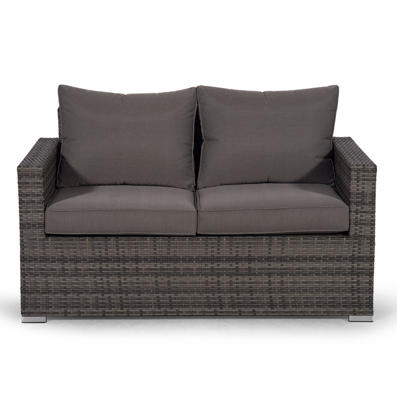 Villani 142cm Wide Rectangle Patio Sofa with Cushions
