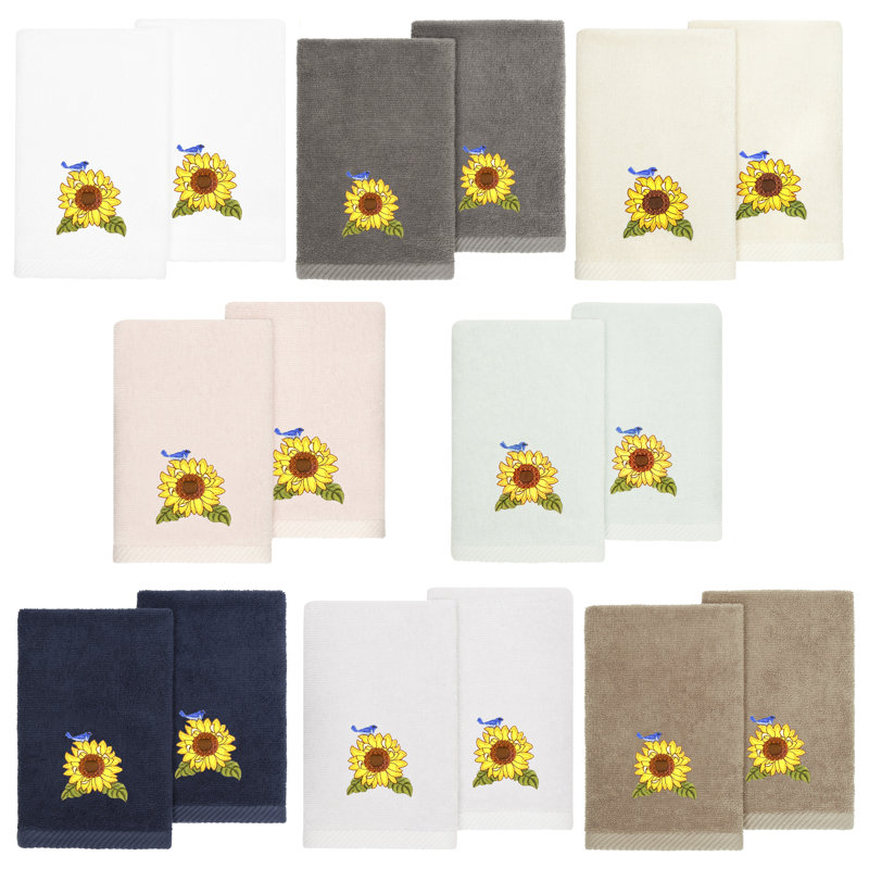  2 Piece 100% Turkish Cotton Fingertip Towel Set, Charcoal