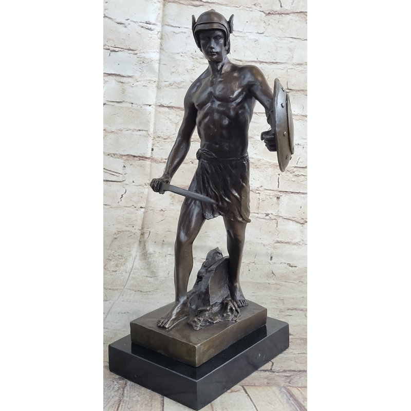 Spartacus Roman Hoplomachus Gladiator Bronze Metal Statue Sculpture Figure 14" x 18"