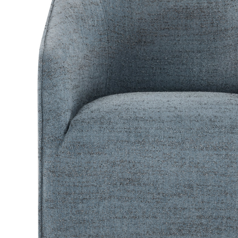 Concorde Caster Dining Chair, Chenille Steel Blue