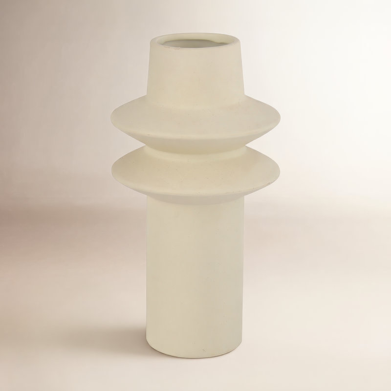 Vase de table en céramique 12 po Trey, H 8,5 po x l 5 po x P 5 po
