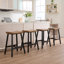 Tabouret de bar en bois massif sans dossier, tabouret de selle avec repose-pieds d'une hauteur de 26 po-611840977-612041684