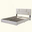 Lit plateforme tapissier avec tête de lit dorée - capacité de poids de 500 lb, rangement hydraulique sous le lit, assemblage facile en 1 paquet, conception intemporelle pour la chambre à coucher-1709678099