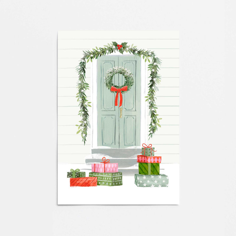 Impression de porte de Noël charmant, Sans cadre, papier, H 14 po x l 11 po