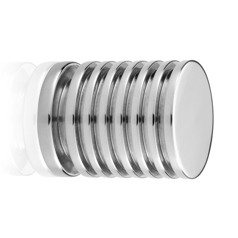 Marina 3/4" Diameter Cylindrical Knob, Bright Chrome, 1.26" H x 1.25" W x 1.25" D