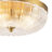 3-Light Pleated Drape Textured Glass Flush Mount