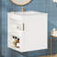 Armoire de salle de bain murale 20 po, meuble-lavabo moderne blanc, lavabo, tablette latérale ouverte, porte-papier hygiénique, solution pour économiser de l'espace 30, rangement spacieux rectangulaire en céramique, conception flottante, fermé