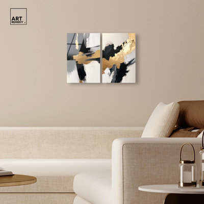 Golden Thrust Duo Acrylic Print Living Room Wall Art by Art Remedy, Ready to Hang, 16 x 24