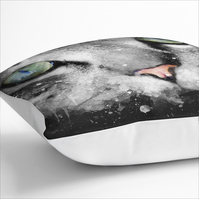 Portrait of a Cat Vol.2 Paint Splash Scatter Cushion, White, 40cm H x 40cm W x 15cm D