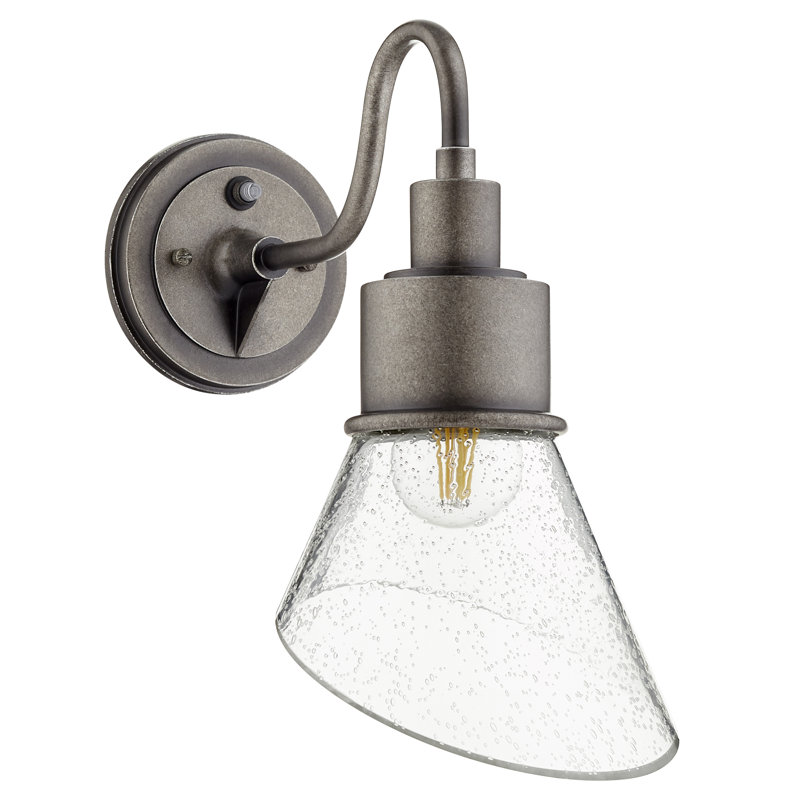 Markeith Aluminium Wall Light, Weathered Zinc, 15.5" H x 8.5" W x 16" D