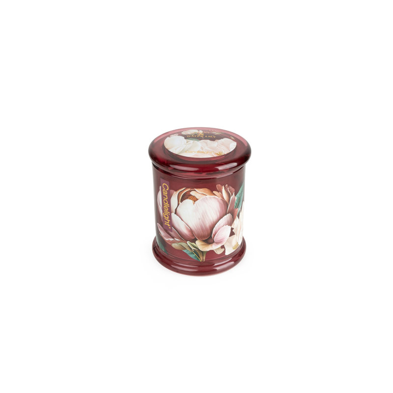 Plant / Floral Jar Candle with Glass Holder