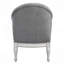 Chaise grise en tissu gris et blanc antique