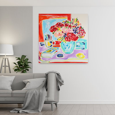 Contemporary Art Bold Colorful Contemporary Violet Summer Art
