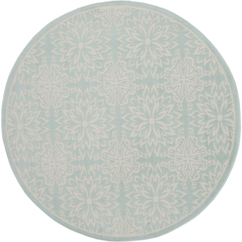 Yurig Floral Indoor Rug, Round 5'3"