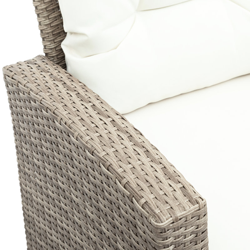 Ensemble de conversation modulaire en U 4 pièces avec coussins tonifiants et table basse All Weather, Beige