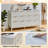 Gerius Fluted 6 Drawers Dresser, White-105517497