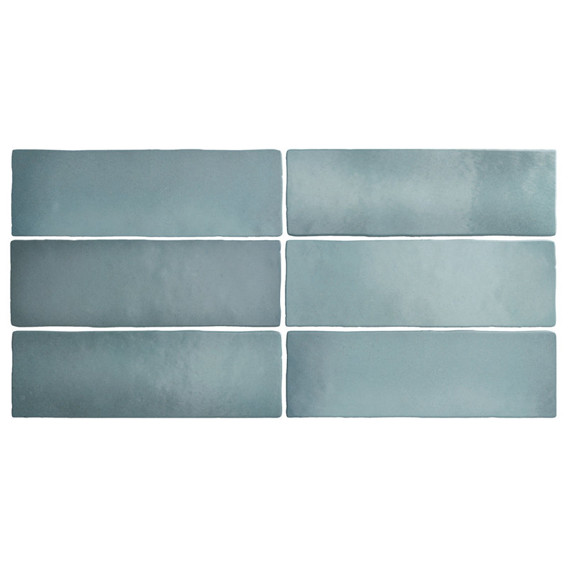 Subway Tile 3" x 8" Ceramic Subway Tile, Aqua