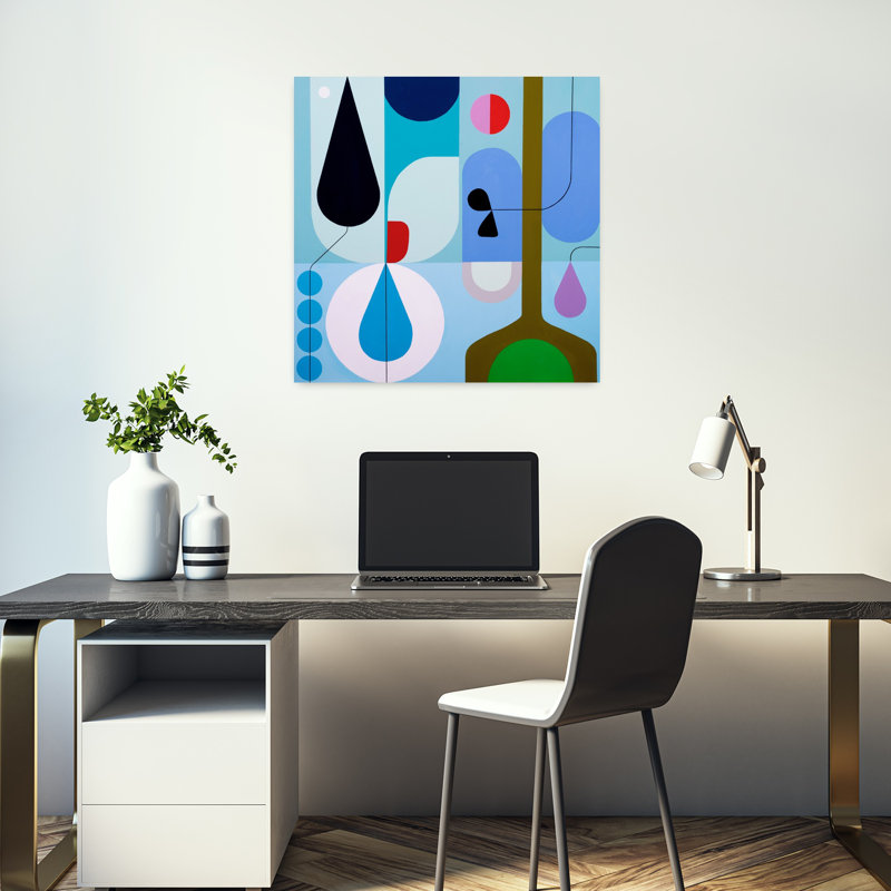 Art contemporain contemporain abstrait, H 18 po x l 18 po